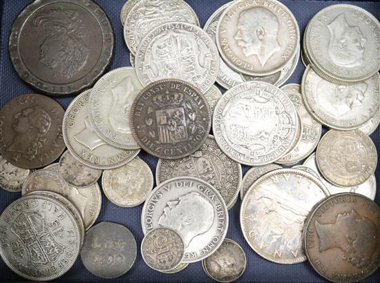 A collection of English silver and other coins,